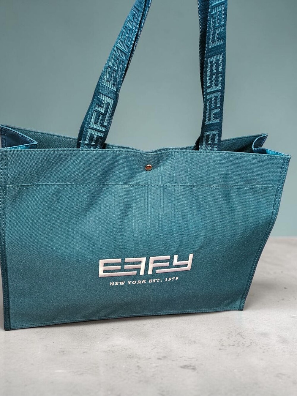 EFFY of New York Canvas Tote w/ Embroidered Branded Straps and Sides ~ NWOT